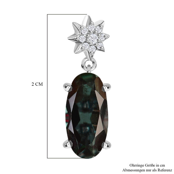 Alexandrit Triplett Quarz und Zirkon Ohrringe - 5 ct. image number 5