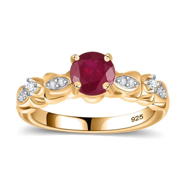 Afrikanischer Rubin  und Zirkon-Ring - 1,37 ct. image number 4