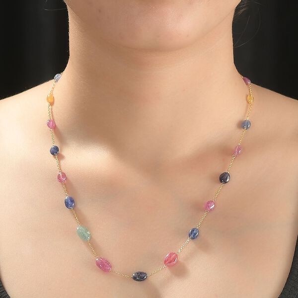 Multi-Saphir-Halskette, 60cm - 45 ct. image number 3