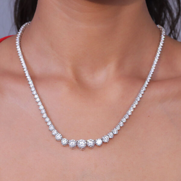 D'Joy Moissanit Halskette ca. 45 cm 925 Silber Rhodiniert ca. 23,57 ct. image number 2