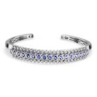 Tansanit, Weißer Zirkon Armreif, ca. 19 cm, 925 Silber rhodiniert, ca. 4.38 ct