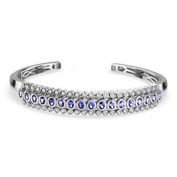 Tansanit und Zirkon Armreif - 4,38 ct.