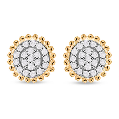 Diamant Ohrringe, 925 Silber mit Gelbgold Vermeil - 0.16 ct. image number 0