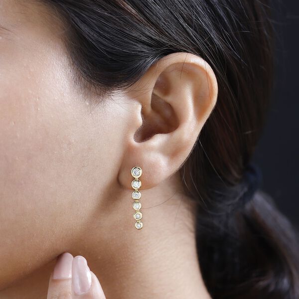 Moissanit Ohrringe, ca. 0.74 ct image number 7