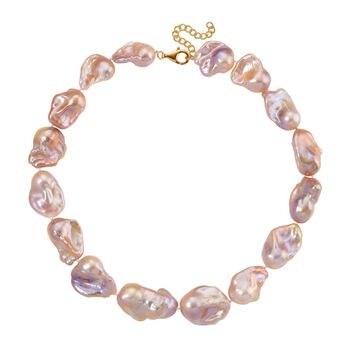 Exklusives Angebot- AAAA Mehrfarbige S&uuml;&szlig;wasser Barockperle Collier, ca. 45 cm 925 Silber vergoldet