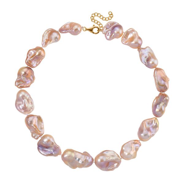 Exklusives Angebot- AAAA Mehrfarbige S&uuml;&szlig;wasser Barockperle Collier, ca. 45 cm 925 Silber vergoldet image number 3