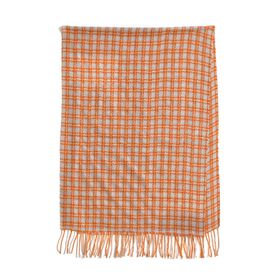 Karierter Schal mit Fransen, Orange