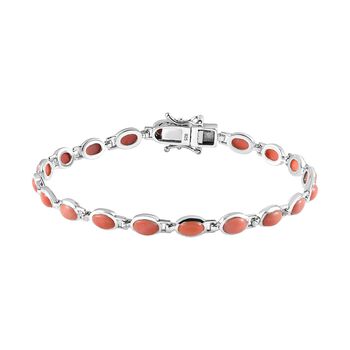 Oregon Pfirsich Opal Armband, 925 Silber platiniert, 6,94 ct