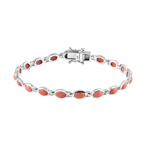Oregon Pfirsich Opal Armband, 925 Silber platiniert, 6,94 ct