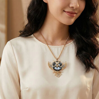 Mehrfarbiger Kristall Anh&auml;nger mit Kette ca. 63.5 cm + 5 cm Extender, Legierung Gelb