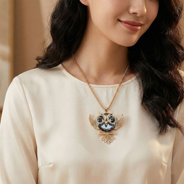 Mehrfarbiger Kristall Anh&auml;nger mit Kette ca. 63.5 cm + 5 cm Extender, Legierung Gelb image number 2