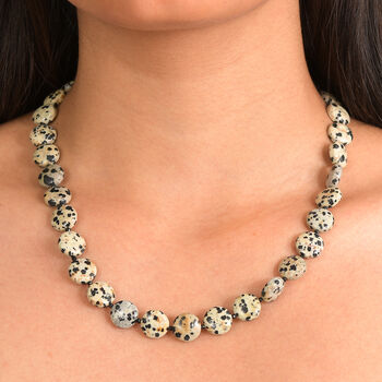 EverTrue Dalmation Jaspis und schwarze Spinell 45+2,5cm Halskette - 198 ct.