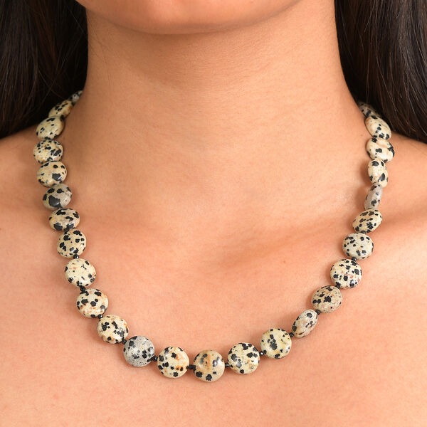 EverTrue Dalmation Jaspis und schwarze Spinell 45+2,5cm Halskette - 198 ct. image number 2