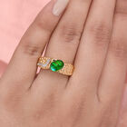 Kanadischer Ammolit und Zirkon Ring 925 Silber Gelbgold Vermeil  ca. 1,22 ct image number 2