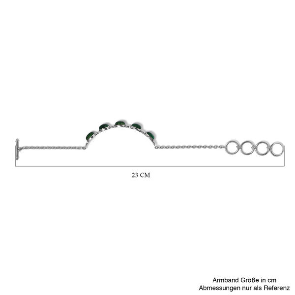 Gr&uuml;nes Aventurin Armband mit Knebelverschluss, 19 cm, Edelstahl ca. 10,93 ct image number 5