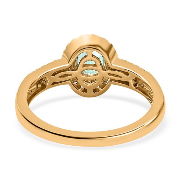 AA Kolumbianischer Smaragd, Wei&szlig;er Diamant Ring, 585 Gold (Gr&ouml;&szlig;e 17.00) ca. 0.99 ct image number 6