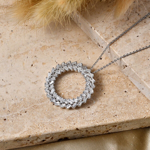 D'Joy Wei&szlig;er Diamant Schmuckset ca. 50 cm 925 Silber Rhodiniert (10-15 Werktage Lieferzeit) ca. 1.00 ct image number 1