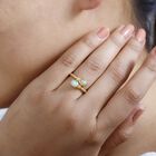 AA Natürlicher, äthiopischer Welo Opal Ring 925 Silber Gelbgold Vermeil (Größe 17.00) ca. 0,65 ct image number 3