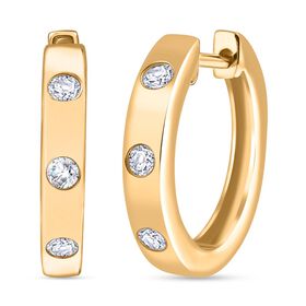 LUXURIANT DIAMOND- SI Labor Diamant Creolen, 925 Silber Gelbgold Vermeil - 0,33 ct.
