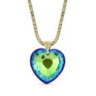 Grüner Magie Farbe Kristall Anhänger mit Kette, Goldfarben