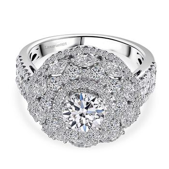 LUXURIANT DIAMOND - Lab Grown Diamant SI-GH zertifiziert Ring 925 Silber Rhodiniert (Gr&ouml;&szlig;e 17.00) ca. 2.50 ct