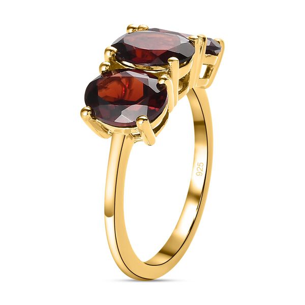 2er Set - Natürlicher Mosambik Granat Ring und Anhänger, 925 Silber vergoldet, ca. 5.66 ct image number 5