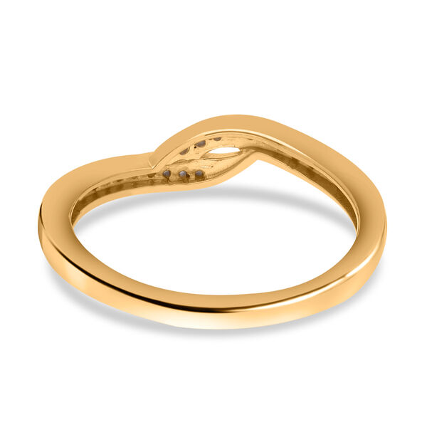 Diamant Ring, 925 Silber Gelbgold Vermeil - 0,10 ct. image number 5