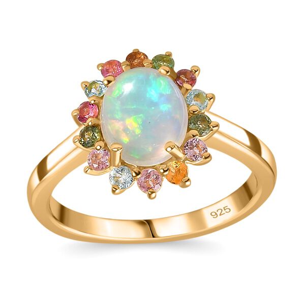 AA Natürlicher, äthiopischer Welo Opal und Multi-Turmalin-Ring - 1,77 ct. image number 4