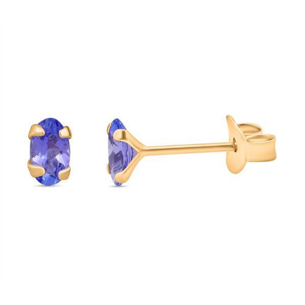 Tansanit Ohrringe, 925 Silber vergoldet - 0,44 ct.