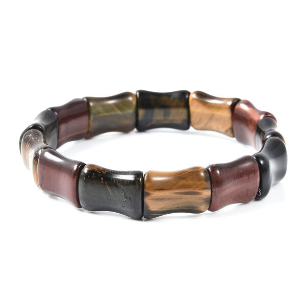 Mehrfarbiges Tigerauge flexibel Armband ca. 18-19 cm lange 149.75 ct