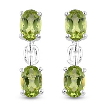 Gr&uuml;ne Peridot-Ohrringe, 925 Silber ca. 1,99 ct