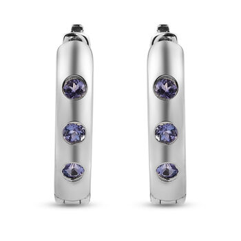 AA Tansanit Ohrringe 925 Silber platiniert ca. 0,50 ct