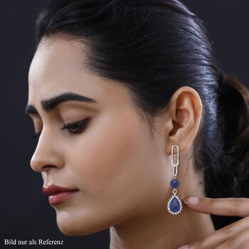 Lapislazuli Ohrringe, silberfarben ca. 18.00 ct