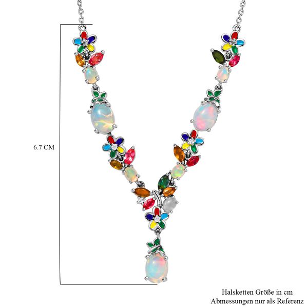 D'Joy AA Natürliche, äthiopische Welo Opal, Multi-Turmalin und Zirkon Halskette, 45 cm - 4.31 ct. image number 6