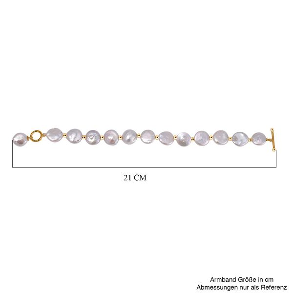 11-12mm weißes Süßwasserperlen-Armband, 19cm - 64 ct. image number 4