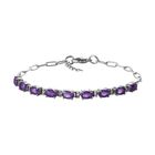 Afrikanisches Amethyst Armband, ca. 19 cm, Edelstahl ca. 3.46 ct image number 0