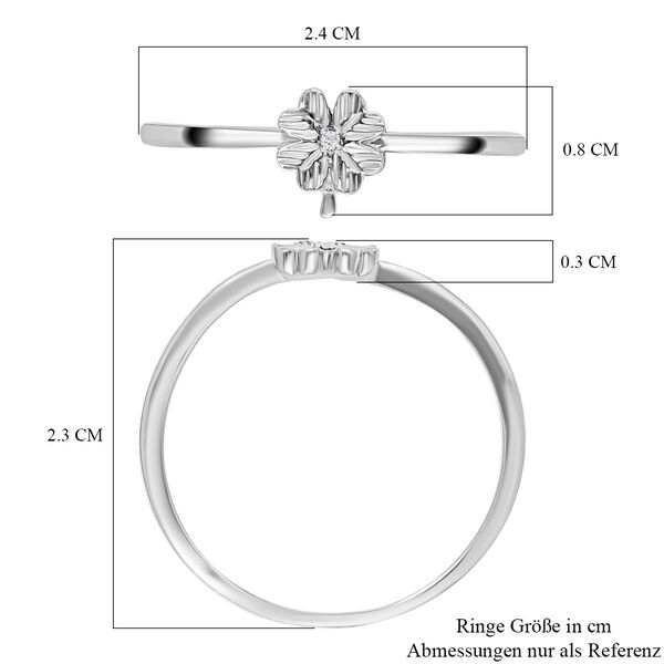 Handgearbeiteter Kleeblatt-Ring in platiniertem Silber image number 6