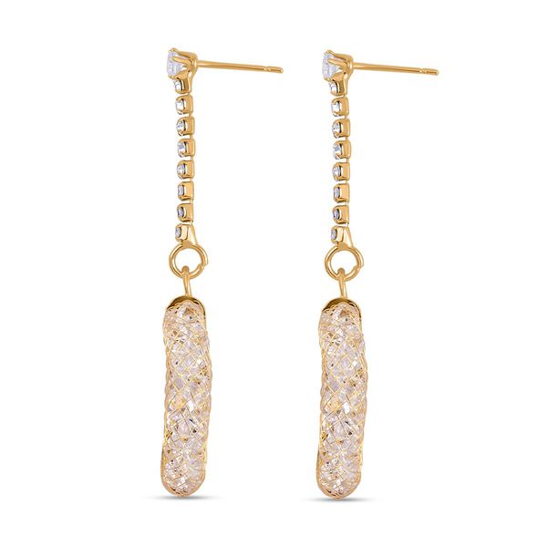 Weißer Kristall Ohrringe Reines Messing image number 4