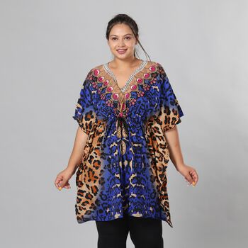 V-Ausschnitt bedruckter Kaftan