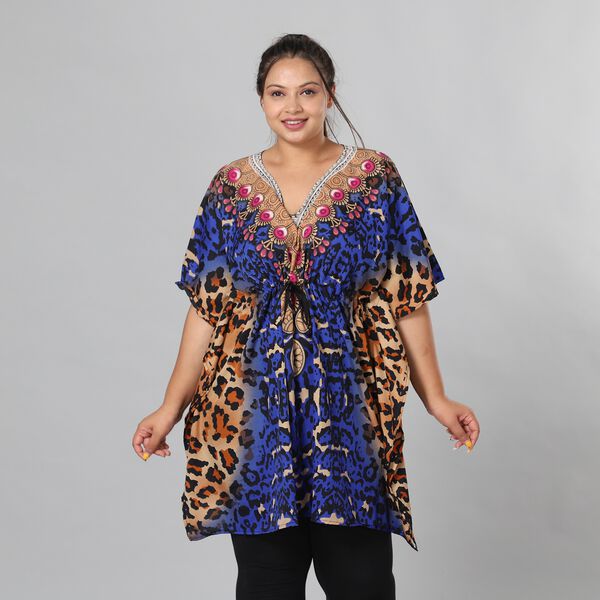 V-Ausschnitt bedruckter Kaftan