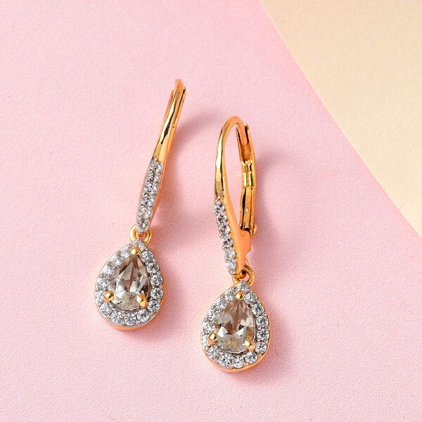 AAA Turkizit und Zirkon Ohrringe - 1,36 ct. image number 9