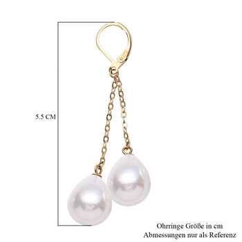 Wei&szlig;e Muschelkernperlen-Ohrringe