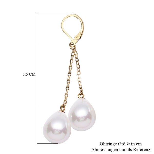 Wei&szlig;e Muschelkernperlen-Ohrringe image number 3