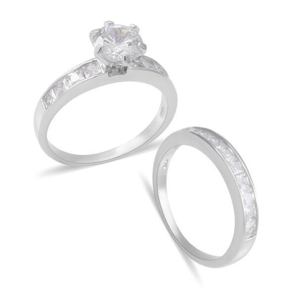 LUSTRO STELLA - 2er- Set Zirkonia Ring 925 Silber rhodiniert  ca. 5,57 ct image number 5