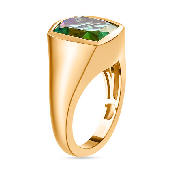 Pfau Triplett Quarz-Ring, 925 Silber vergoldet  ca. 5,27 ct image number 5