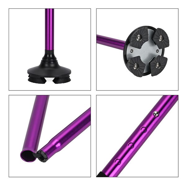 Faltbarer Smart-Gehstock mit LED Licht und Alarm, Belastbarkeit 113 KG, Lila, Ben&ouml;tigt 2xAAA-Batterien (nicht im Lieferumfang enthalten) image number 5