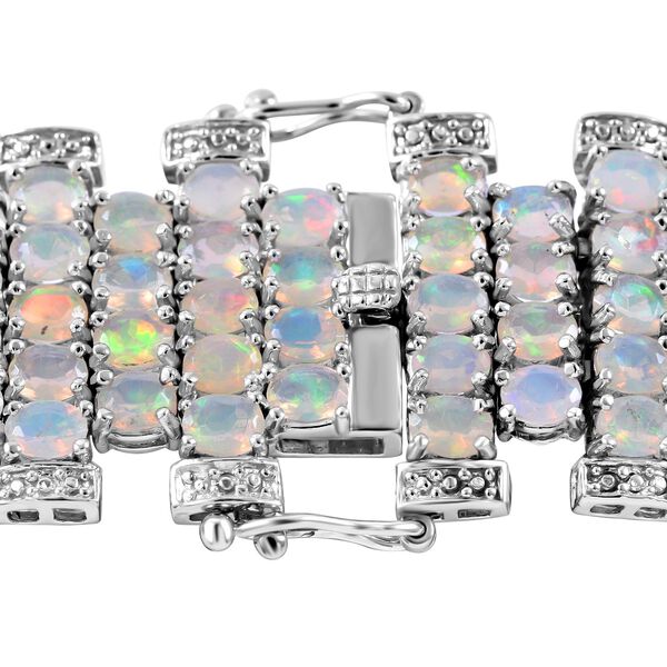 AA Natürlicher, äthiopischer Welo Opal Armband, ca. 18 cm, 925 Silber rhodiniert, ca. 17.82 ct image number 5