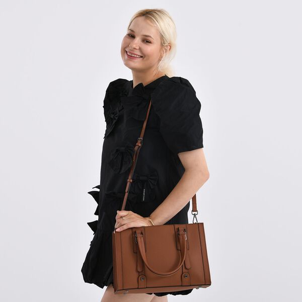 Crossbody Tasche aus 100% echtem Leder, 32x13x21 cm, Braun image number 2