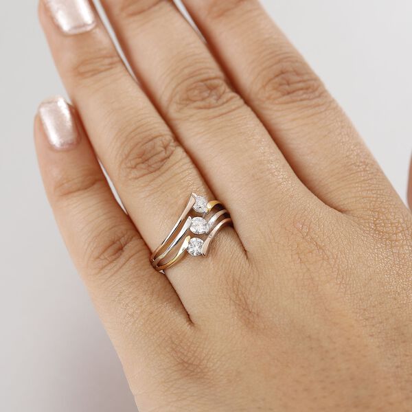 LUXURIANT dreifarbiger SI Labor Diamant Ring - 0,75 ct. image number 3