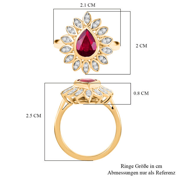 D'Joy Afrikanischer Rubin und Zirkon Ring und Anh&auml;nger image number 7